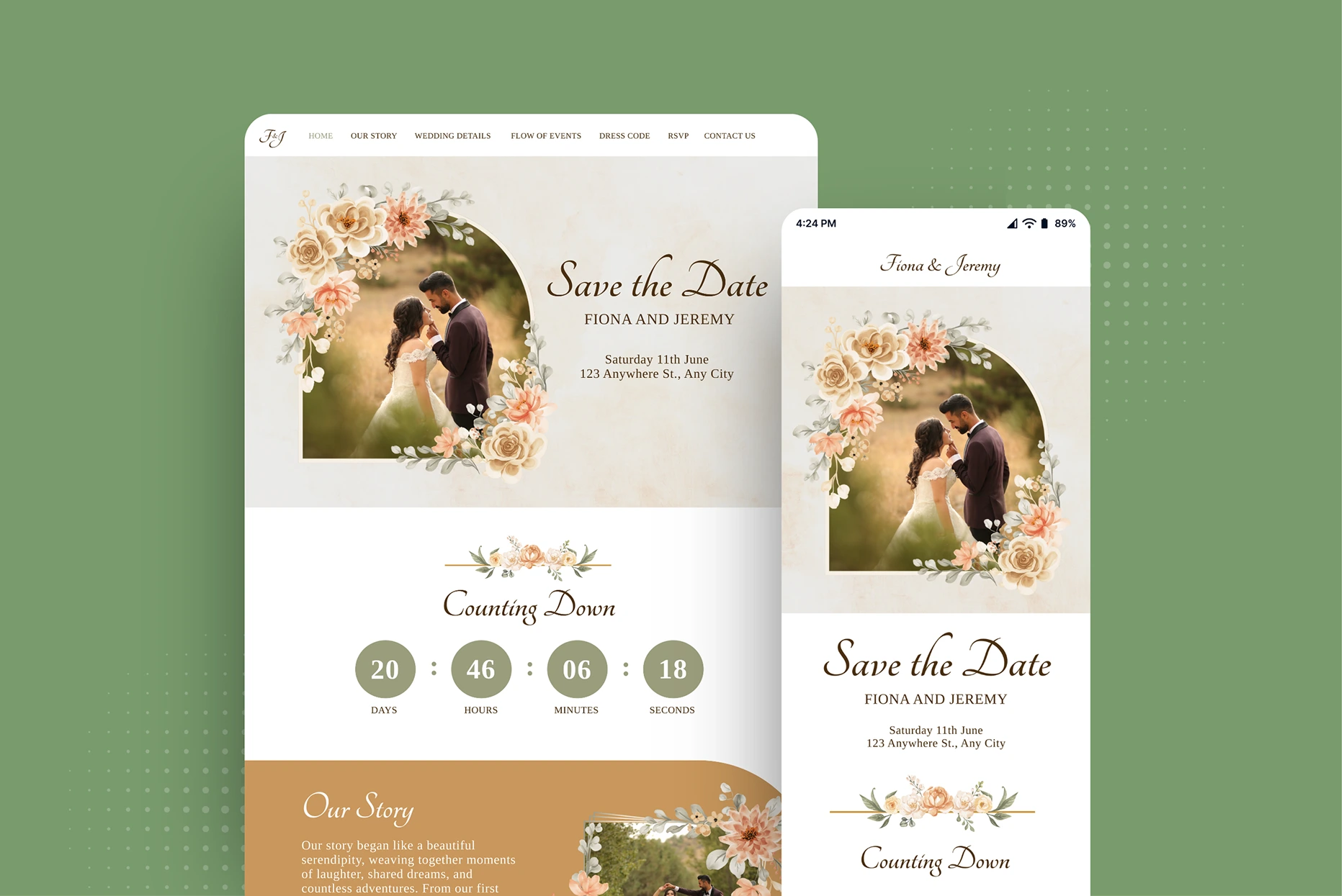 Garden Wedding Website preview